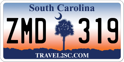 SC license plate ZMD319