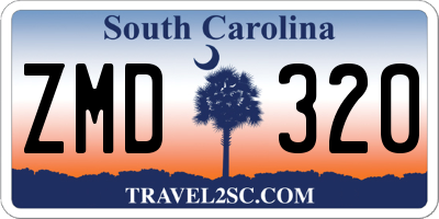 SC license plate ZMD320