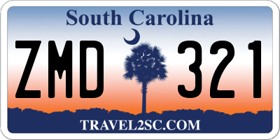 SC license plate ZMD321