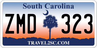 SC license plate ZMD323
