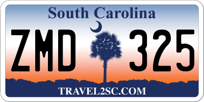SC license plate ZMD325