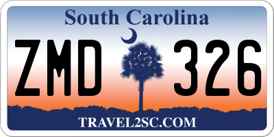 SC license plate ZMD326