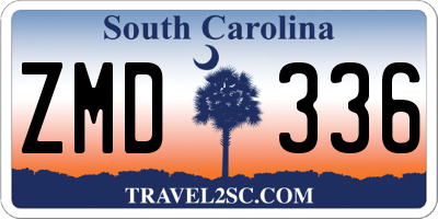 SC license plate ZMD336