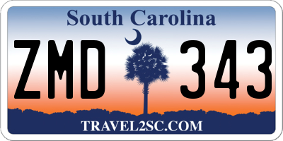 SC license plate ZMD343