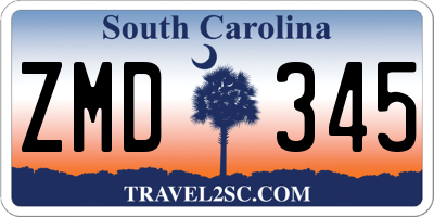 SC license plate ZMD345