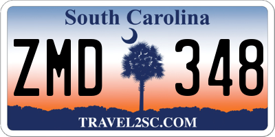 SC license plate ZMD348