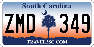 SC license plate ZMD349