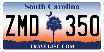 SC license plate ZMD350