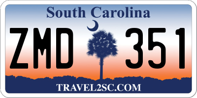 SC license plate ZMD351