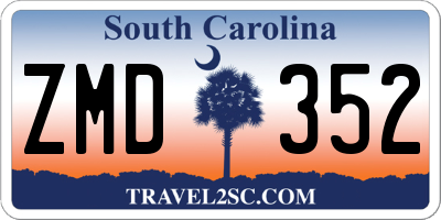 SC license plate ZMD352
