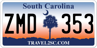 SC license plate ZMD353