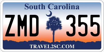 SC license plate ZMD355