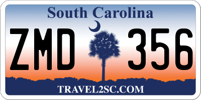 SC license plate ZMD356