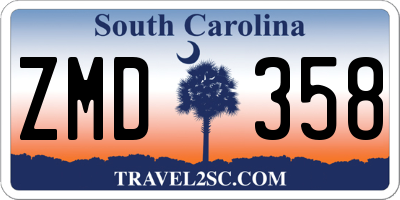 SC license plate ZMD358