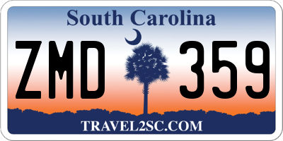 SC license plate ZMD359