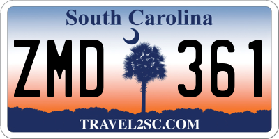 SC license plate ZMD361