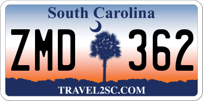 SC license plate ZMD362