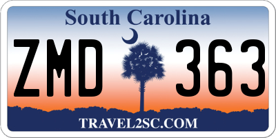 SC license plate ZMD363