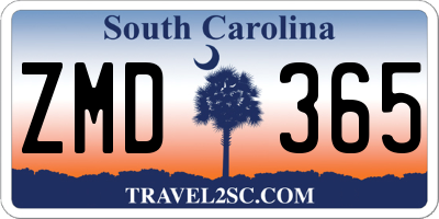 SC license plate ZMD365