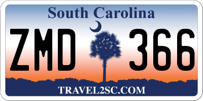 SC license plate ZMD366