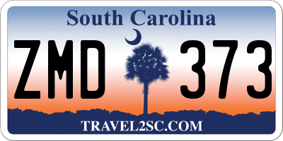 SC license plate ZMD373