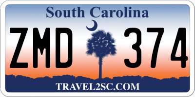 SC license plate ZMD374