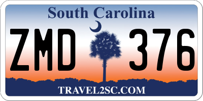 SC license plate ZMD376