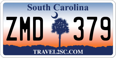 SC license plate ZMD379