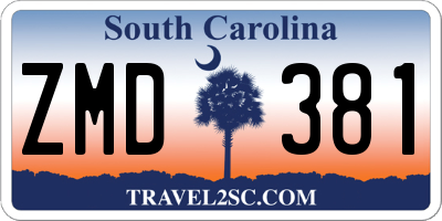 SC license plate ZMD381