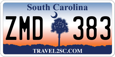 SC license plate ZMD383