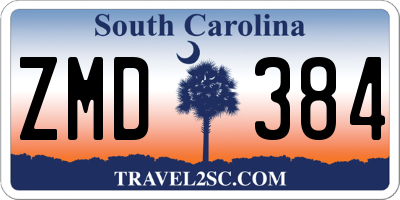 SC license plate ZMD384