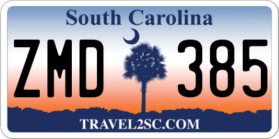 SC license plate ZMD385
