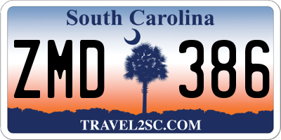 SC license plate ZMD386