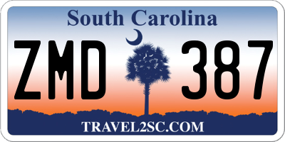SC license plate ZMD387
