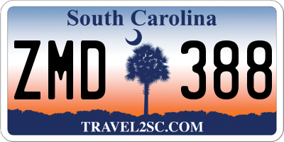 SC license plate ZMD388