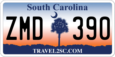 SC license plate ZMD390