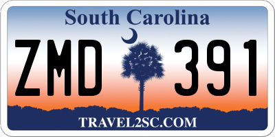 SC license plate ZMD391