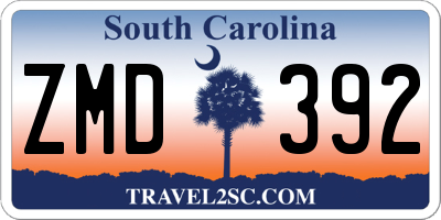 SC license plate ZMD392