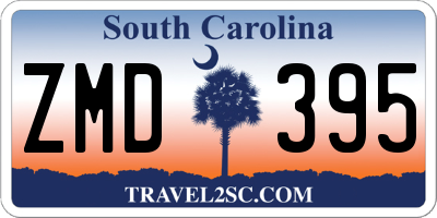SC license plate ZMD395