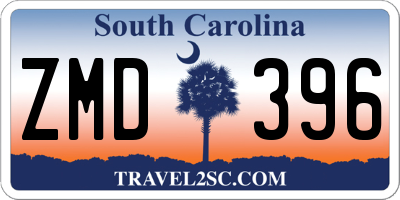 SC license plate ZMD396