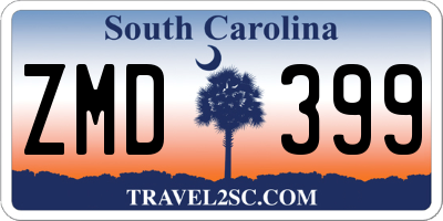 SC license plate ZMD399