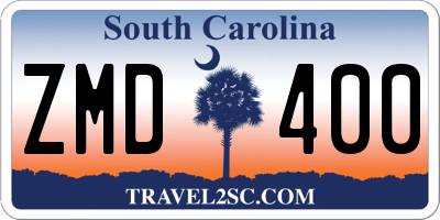 SC license plate ZMD400