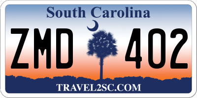 SC license plate ZMD402