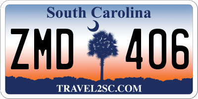 SC license plate ZMD406