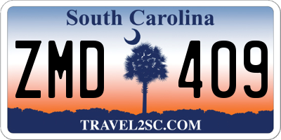 SC license plate ZMD409