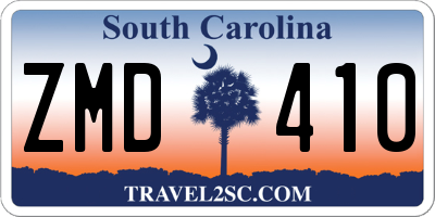 SC license plate ZMD410