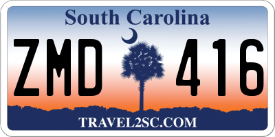 SC license plate ZMD416