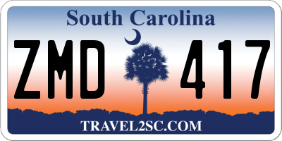 SC license plate ZMD417