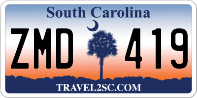 SC license plate ZMD419