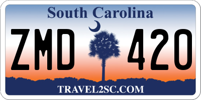 SC license plate ZMD420